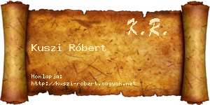 Kuszi Róbert névjegykártya